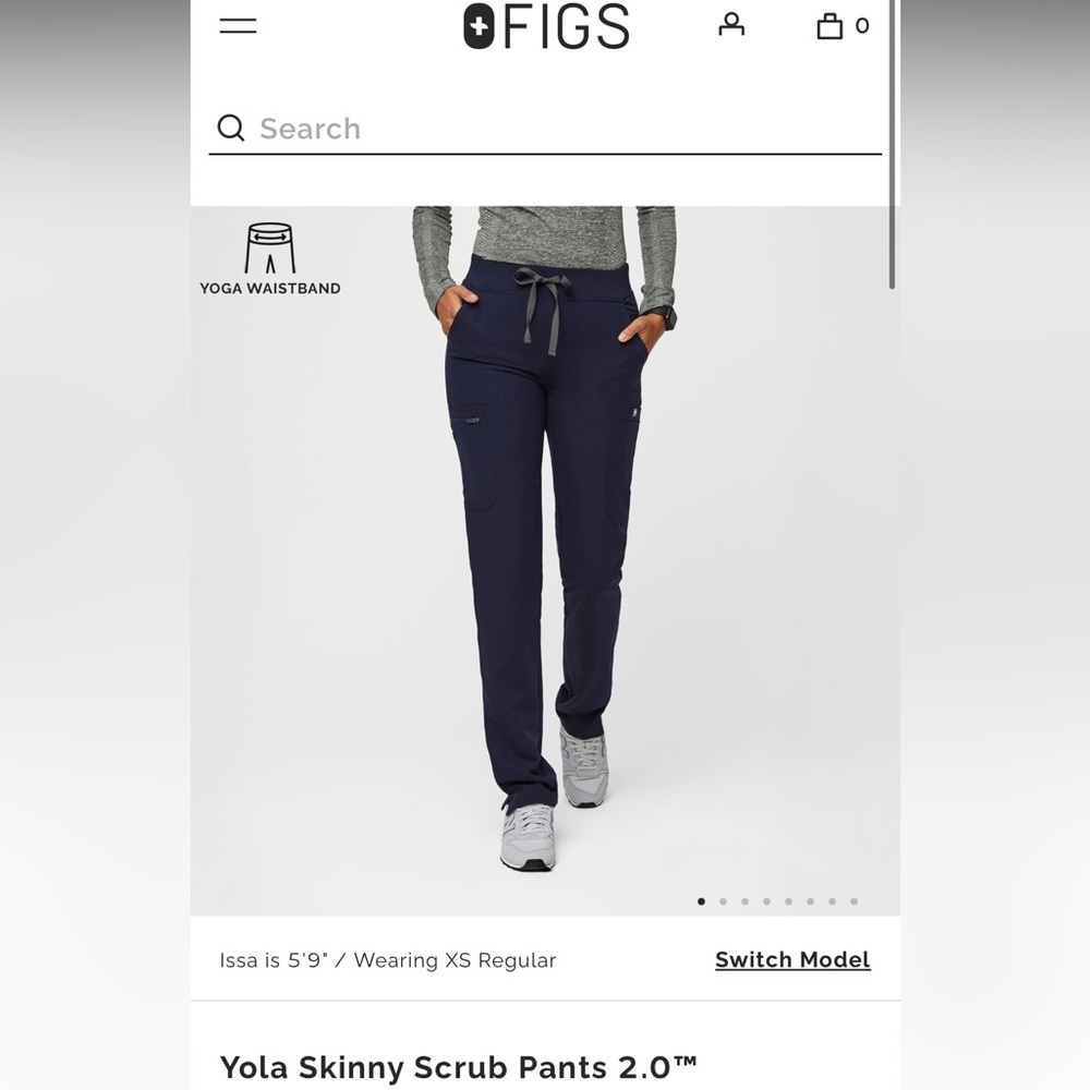 FIGS Yola Skinny Scrub Pants 2.0 - Size XS